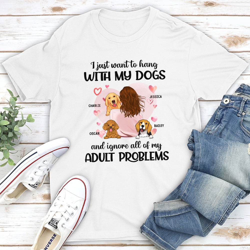 Hang With My Dog - Personalized Custom Unisex Heavy Cotton T-shirt for Pet Lovers
