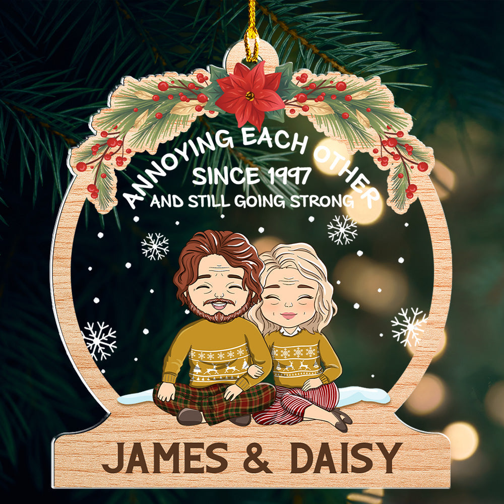 Annoying Each Other Since - Unique Personalized Custom Acrylic Christmas Ornament