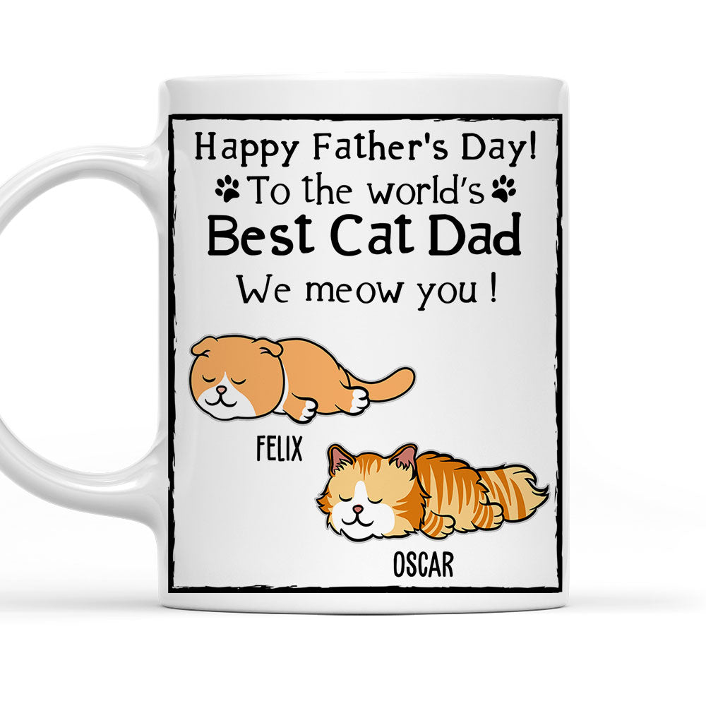 Best Cat Dad - Personalized Custom 11oz/15oz Coffee Mug for Pet Lovers