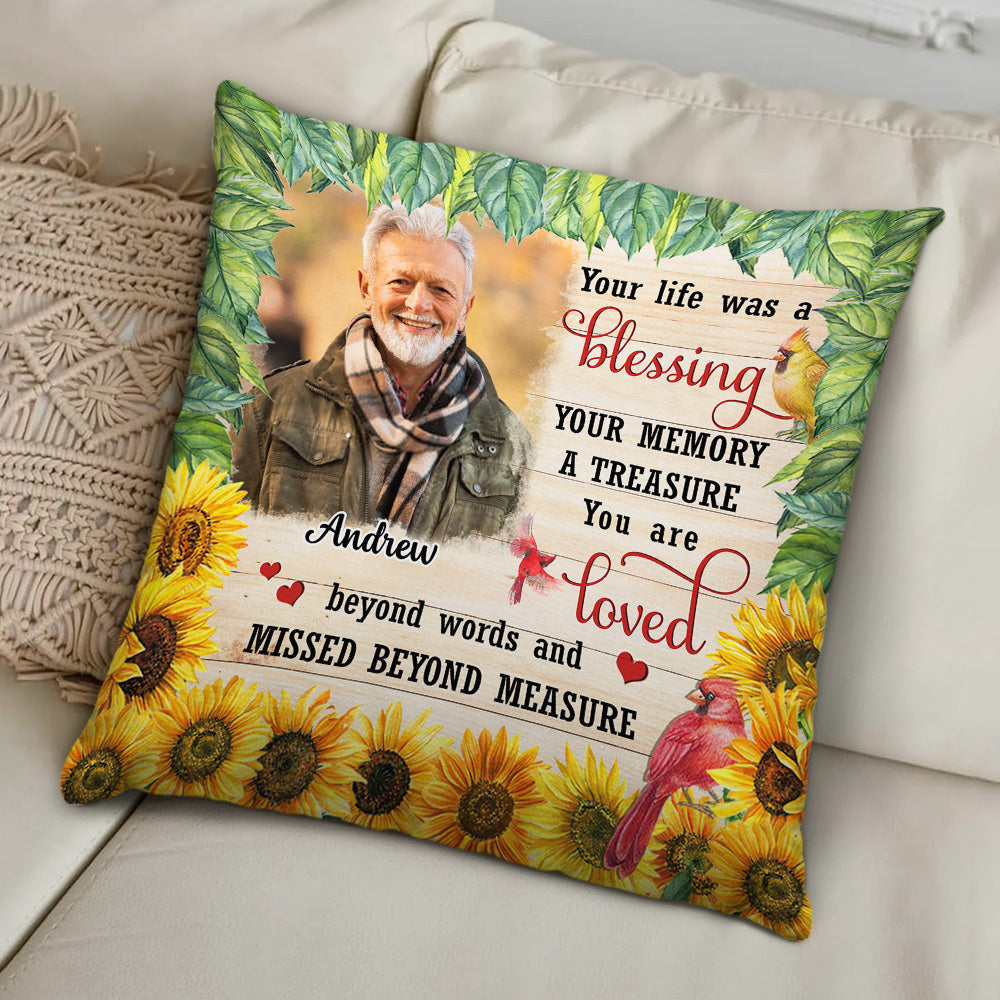 Your Memory A Treasure - Personalized Custom Throw Pillow in 12' x 12' and 18' x 18' Sizes
