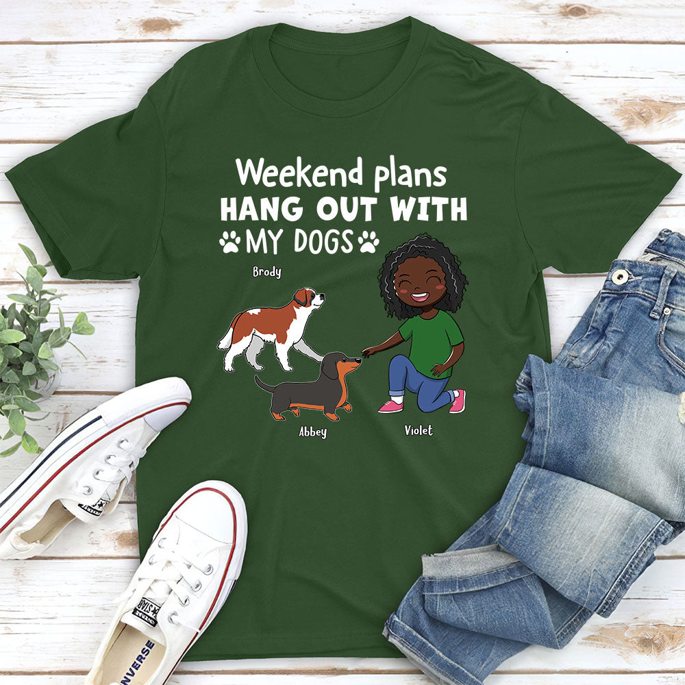 Personalized Custom Unisex Weekend Plans T-shirt - Ideal Gift for Pet Lovers