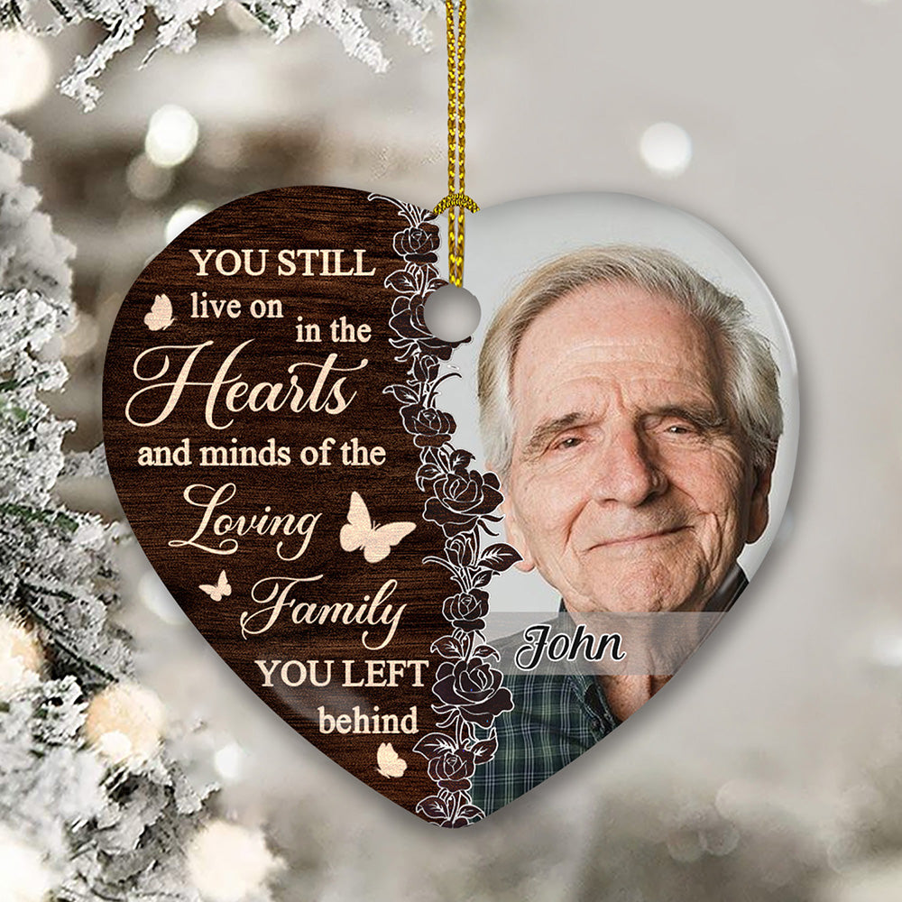 Always Be Remembered - Exquisite Personalized Custom Heart Ceramic Christmas Ornament