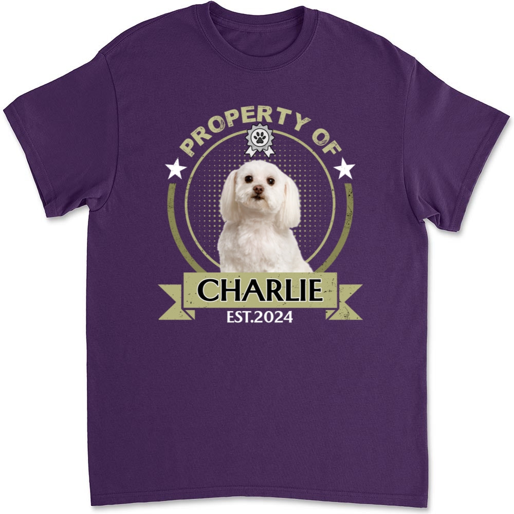 Personalized Custom Unisex Property Of Human Dogs Photo T-Shirt - Perfect Gift for Pet Lovers