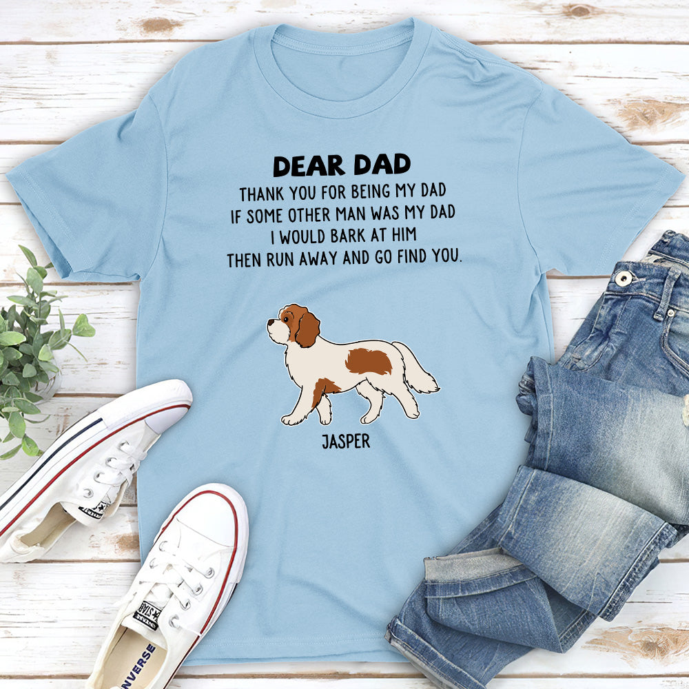 Dogs Run Away - Personalized Custom Unisex 5.3 oz T-shirt for Pet Lovers