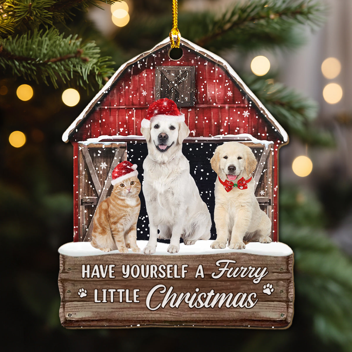 Customizable Pet House Christmas Personalized Wood Ornament for Treasured Memories