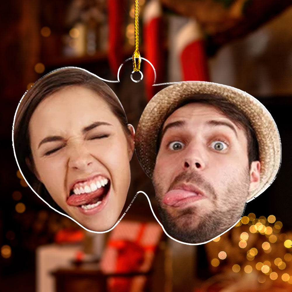 Funny Face Christmas - Personalized Custom 4' Diameter and 0.2' Thickness Acrylic Ornament