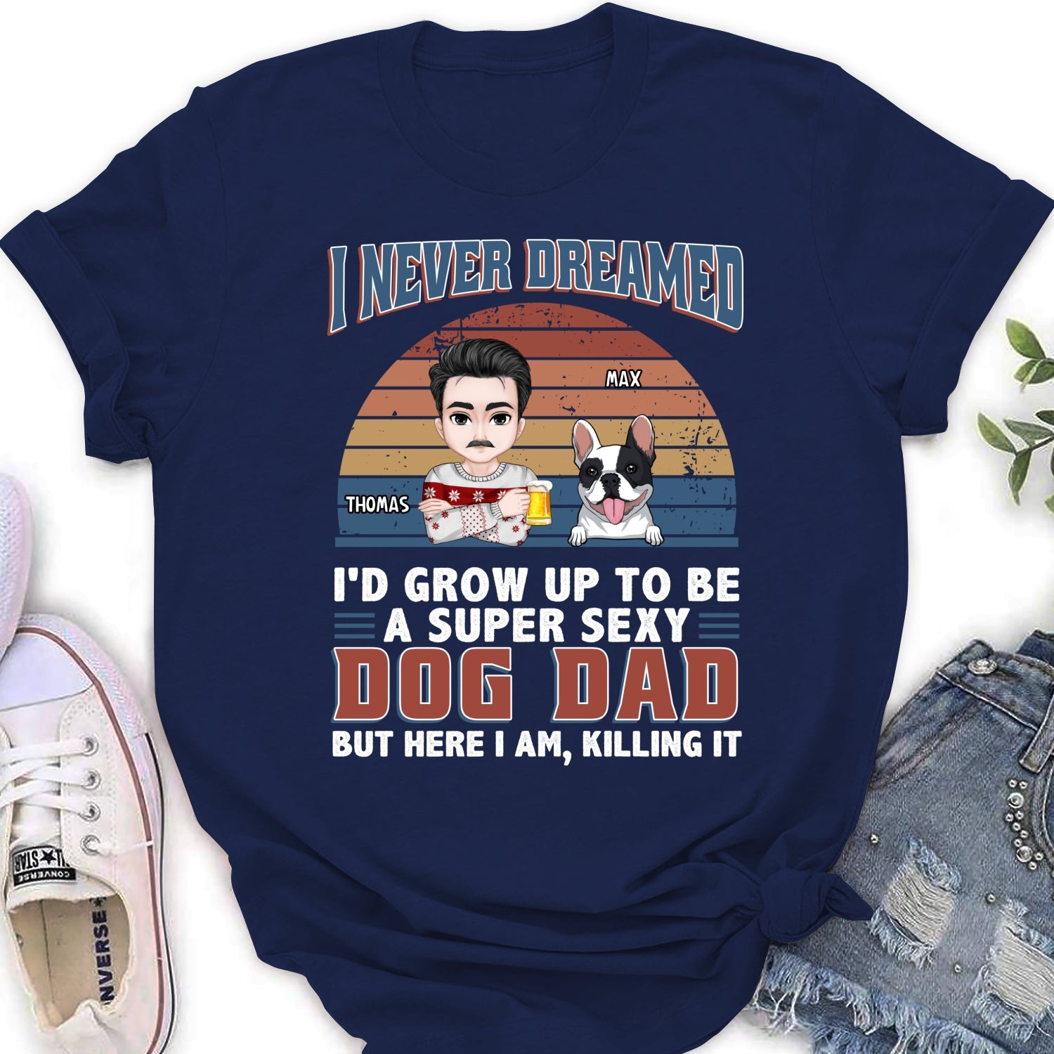 Super Sexy Personalized Custom Women's Dog Dad Mom T-shirt - A Perfect Gift for Pet Lovers