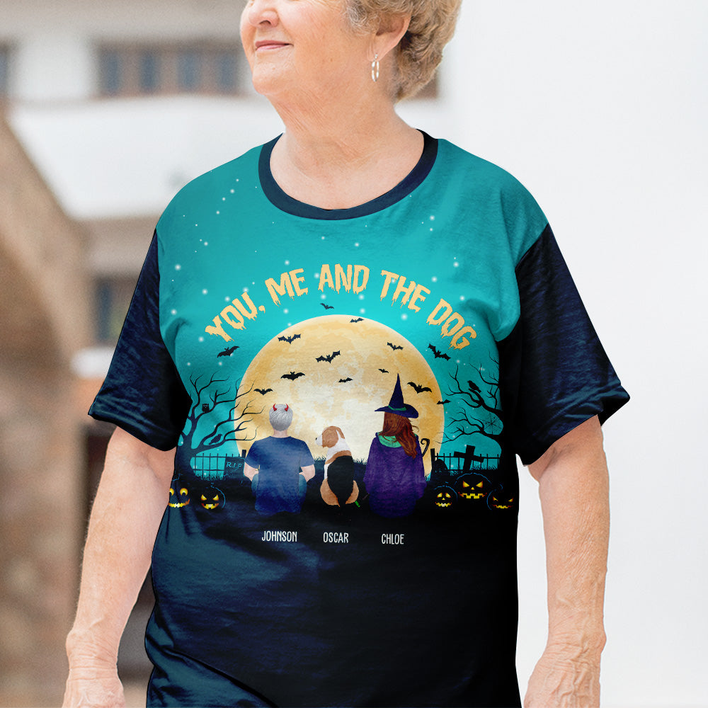 You, Me And The Dogs - Personalized Custom All-over-print Comfortable Polyester-Spandex T-shirt