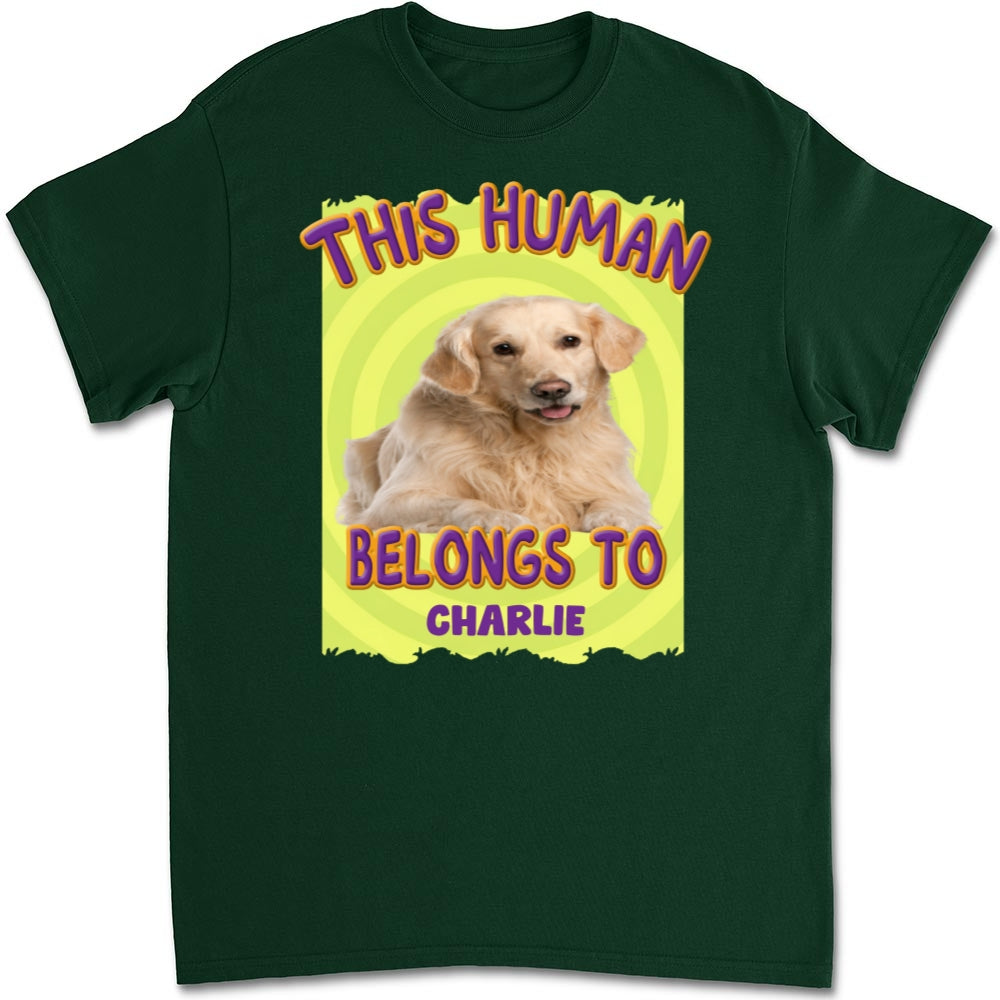 Personalized Custom Unisex 'This Human Belongs To Us' Photo T-Shirt - Perfect Gift for Pet Lovers