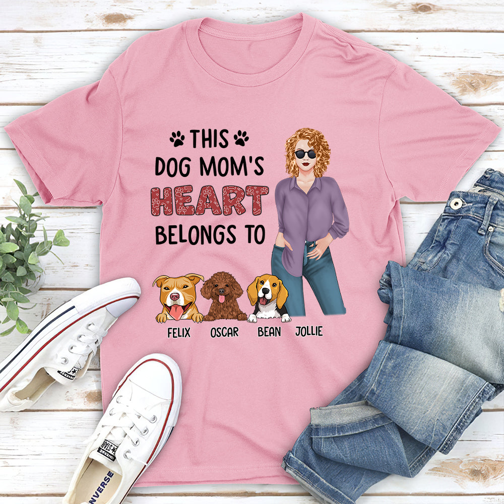 Unique Personalized Custom Unisex Dog Mom Heart 1 T-shirt