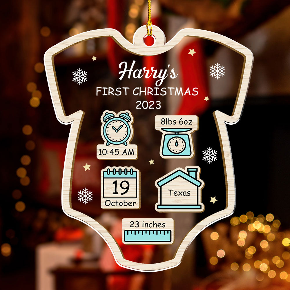 Personalized Custom Acrylic Baby's First Christmas Ornament