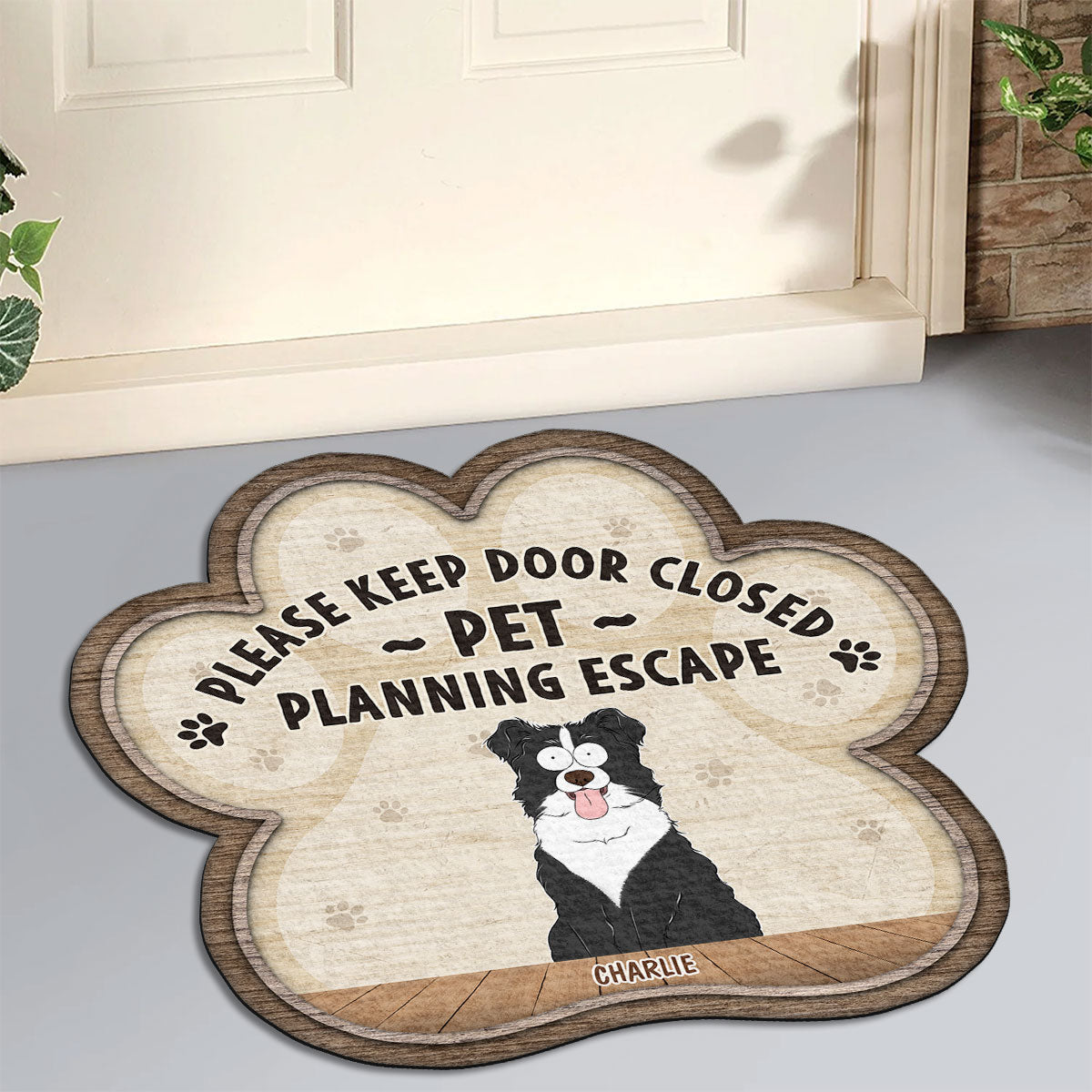 Personalized Custom Doormat - Pets Planning Escape: Ideal for Pet Lovers