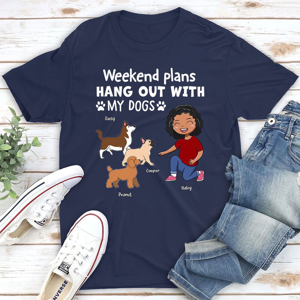 Personalized Custom Unisex Weekend Plans T-shirt - Ideal Gift for Pet Lovers