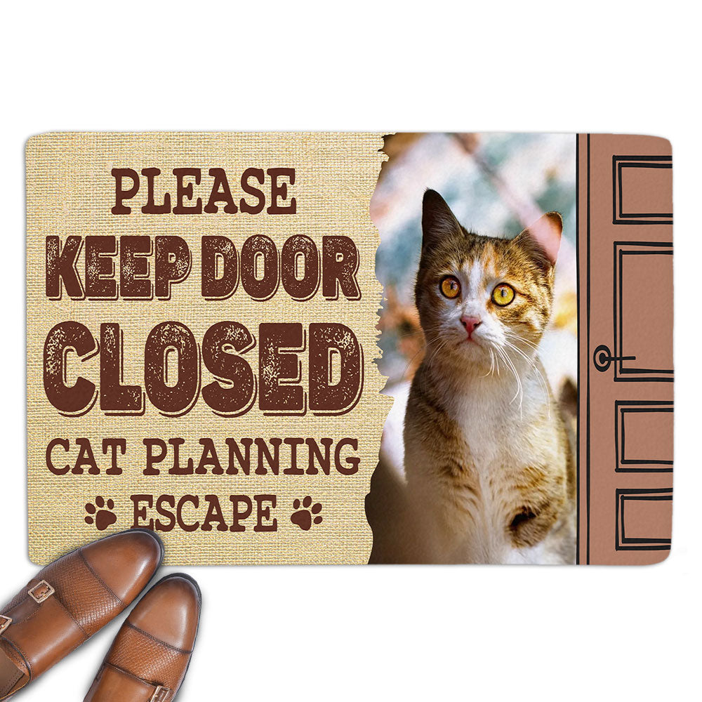 Personalized Custom Pet Planning Photo Doormat for Cat and Dog Lovers