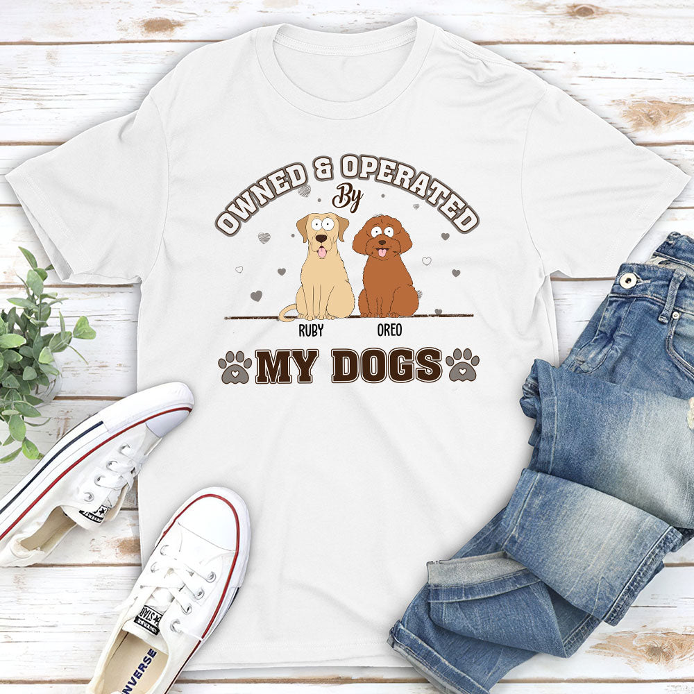 Dog Owned And Operated - Personalized Custom Unisex 5.3 oz T-shirt for Pet Lovers