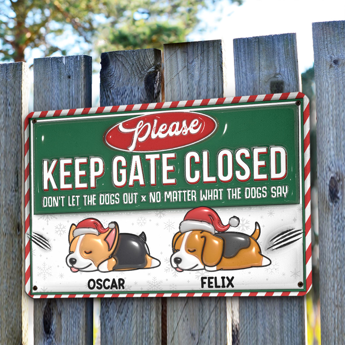 Exclusive Personalized Custom 3D Inflated Effect Metal Sign for No Matter What Christmas