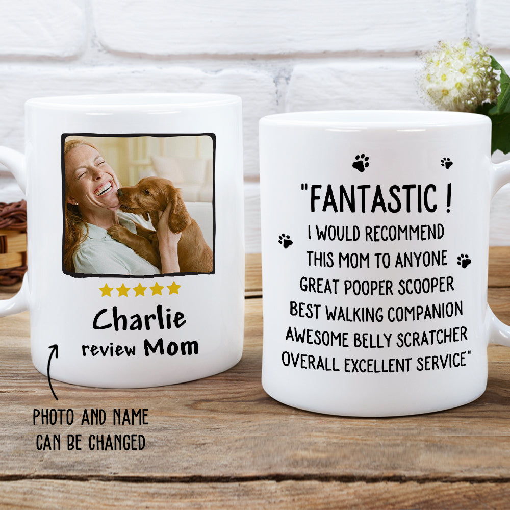 Dog - Reviewed Mom Personalized Custom Photo High - Quality Ceramic Coffee Mug for Pet Lovers