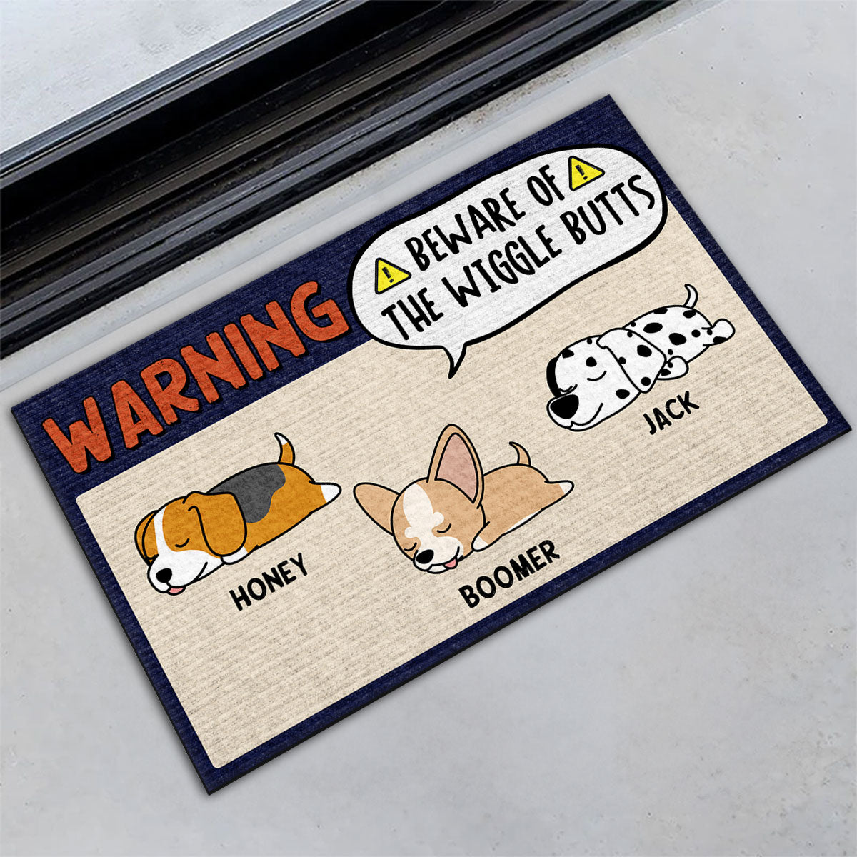 The Wiggle Butt - Personalized Custom Doormat with Your Beloved Pet's Picture