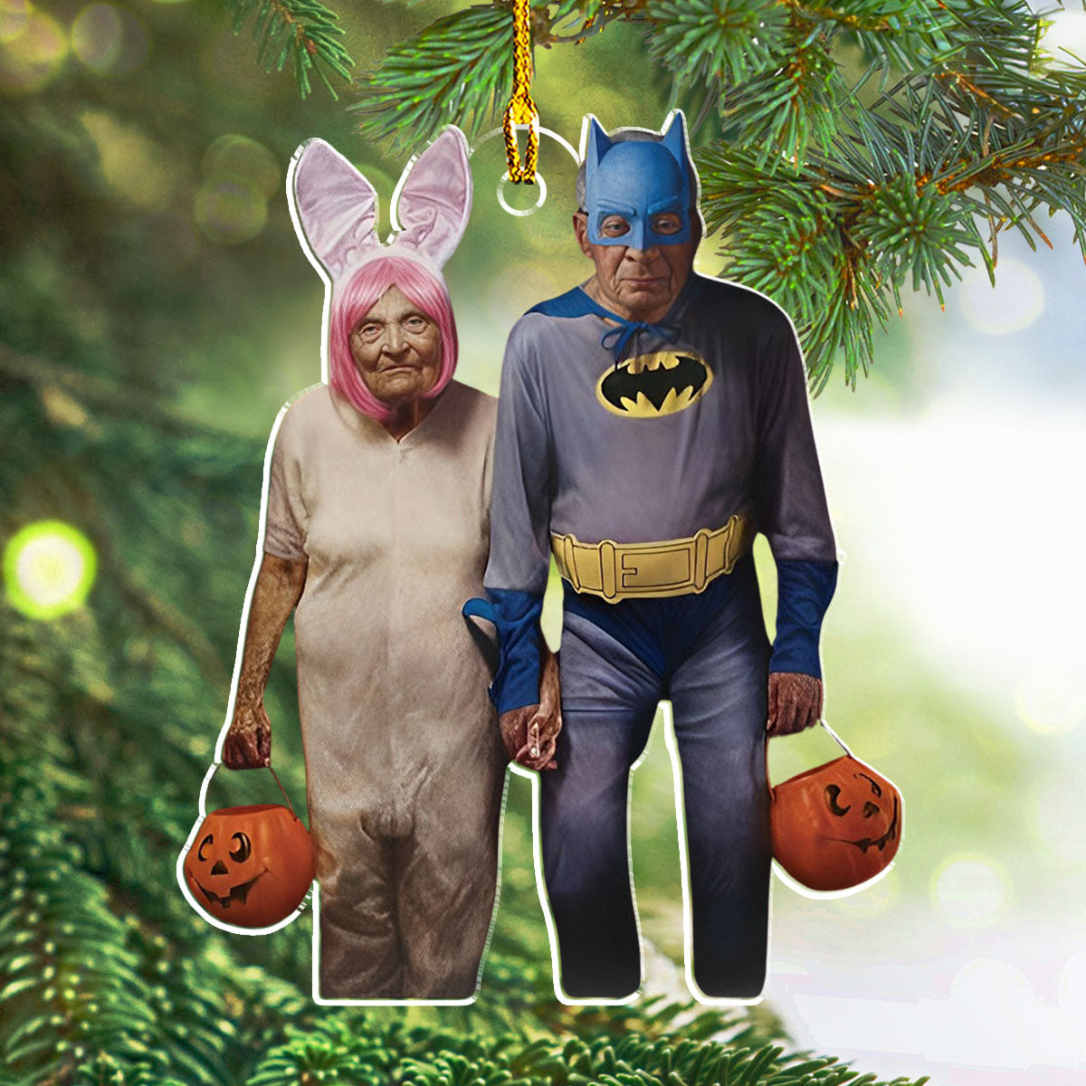 Funny Couple Moment - Personalized Custom 4' Diameter 0.2' Thickness Acrylic Christmas Ornament