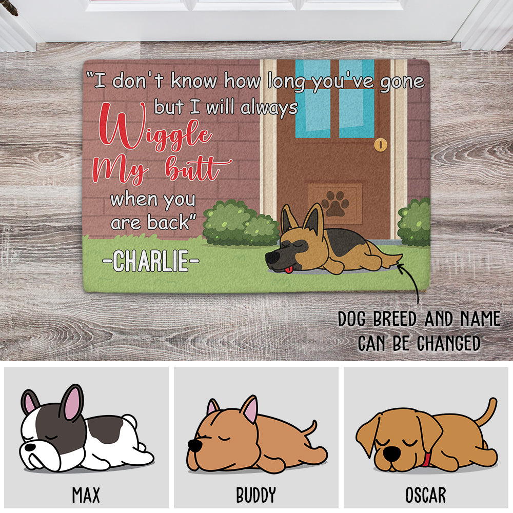 Personalized Custom 'Wiggle My Butt' Doormat for Pet Lovers