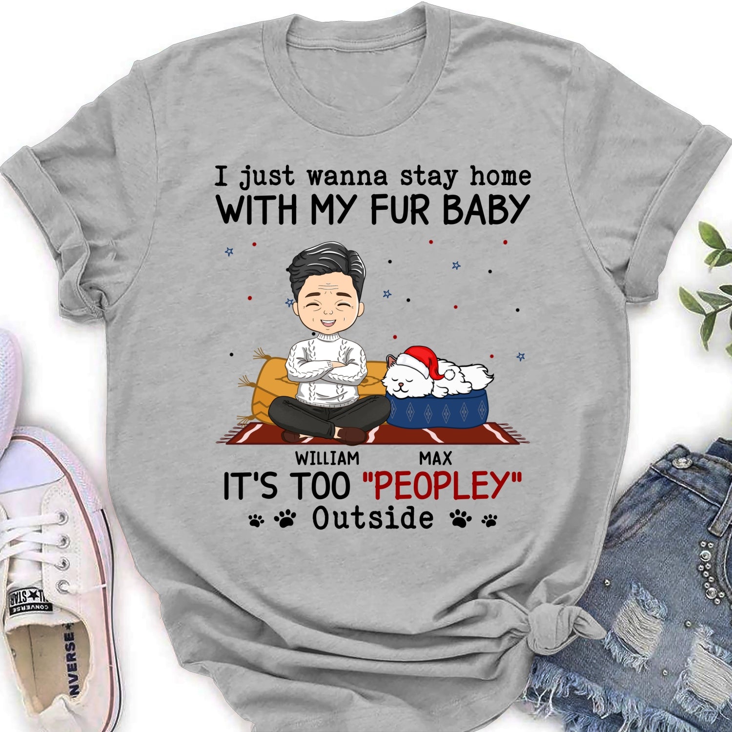 It Is Too Peopley Outside Ver Pet - Personalized Custom Women's T-shirt: Perfect Gift for Pet Lovers
