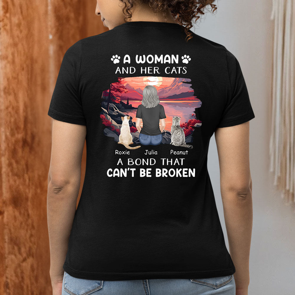 Personalized Custom Women's T-shirt - Woman With Pets, Ideal Gift for Pet Lovers