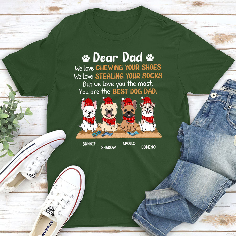 Love You The Most Dad - Personalized Custom Unisex 5.3 oz T-shirt for Pet Lovers
