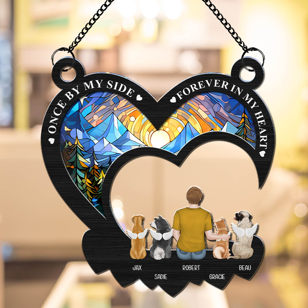 Once By My Side - Personalized Custom Acrylic Plexiglass Suncatcher in 6-inch and 8-inch Sizes