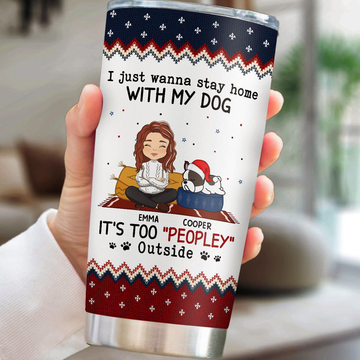 Personalized Custom Tumbler - Beat the Crowds with Style! 'It Is Too Peopley Outside'