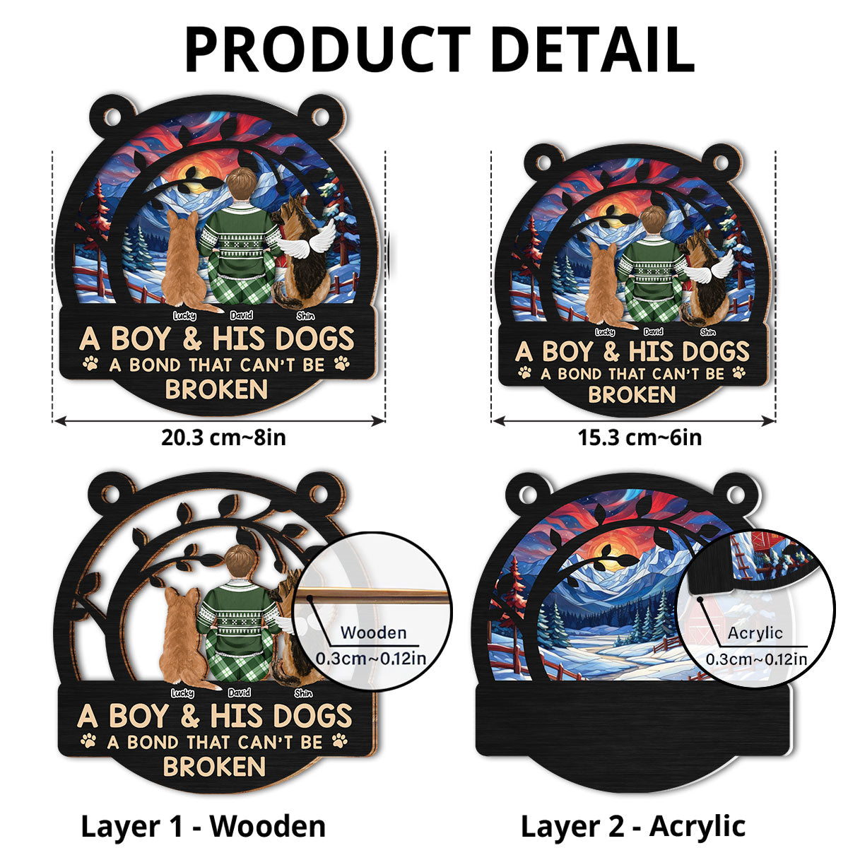 A Bond That Lasts Forever - Personalized Custom Suncatcher in 6 & 8 Inches