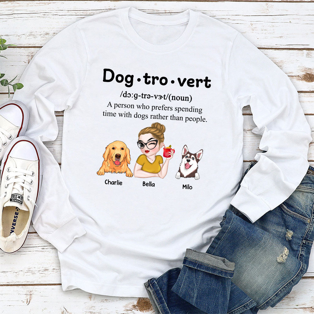 Im A Dogtrovert - Stylish Personalized Custom Long Sleeve T-shirt for Pet Lovers