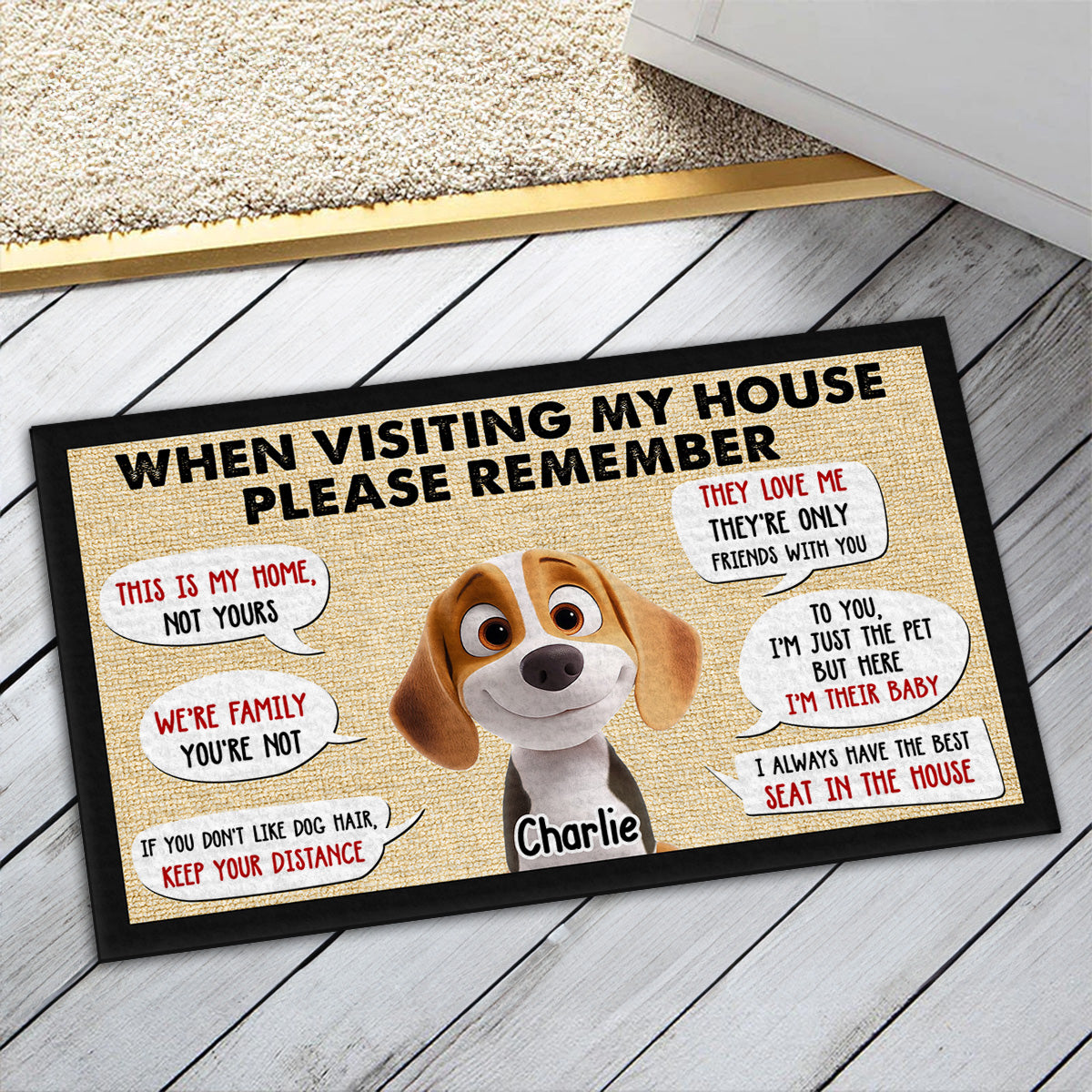 Please Remember Version 2 - Personalized Custom Pet Doormat with Cat or Dog Picture