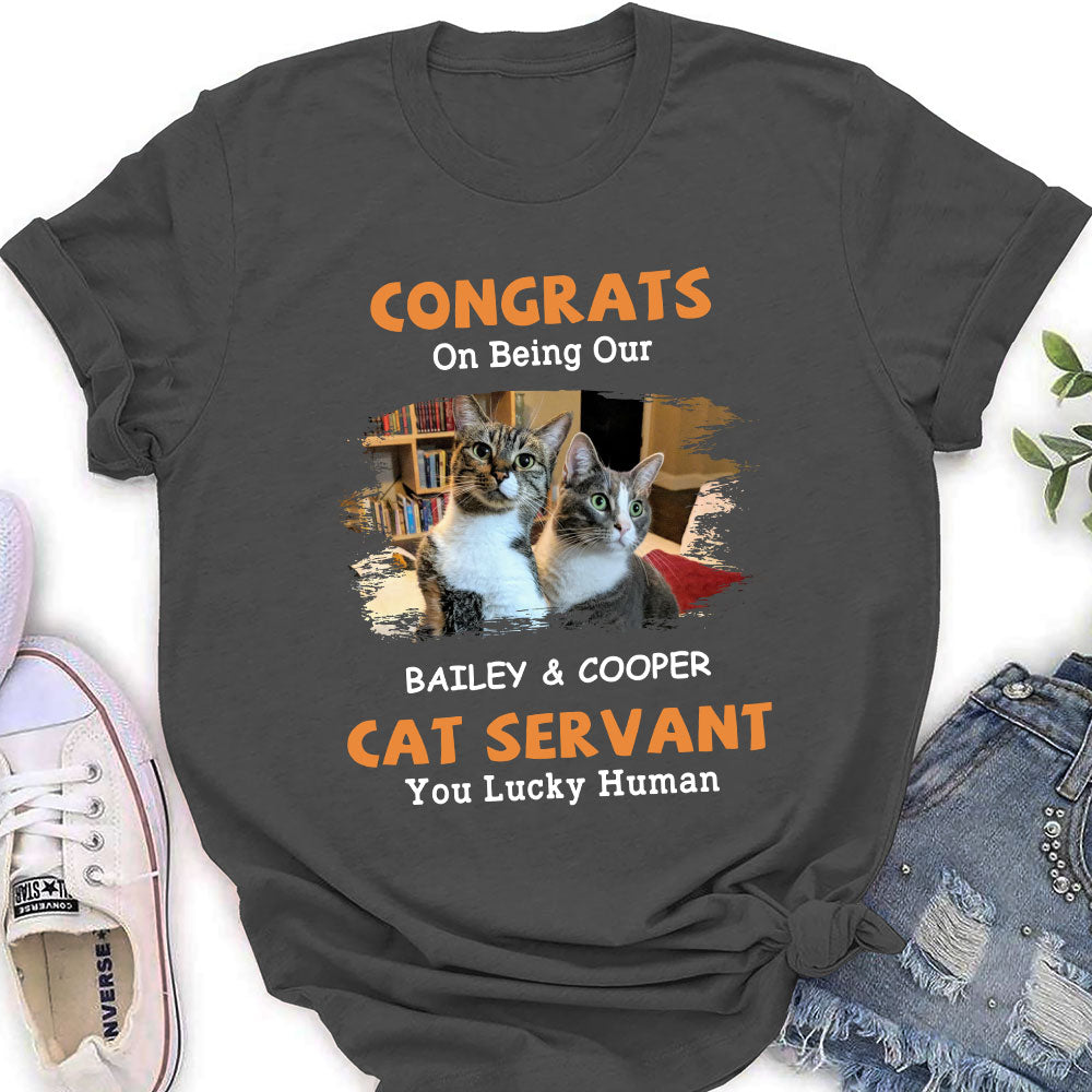 Unique Congrats Cat Servant Personalized Custom Women's T-shirt - Ideal Gift for Pet Lovers