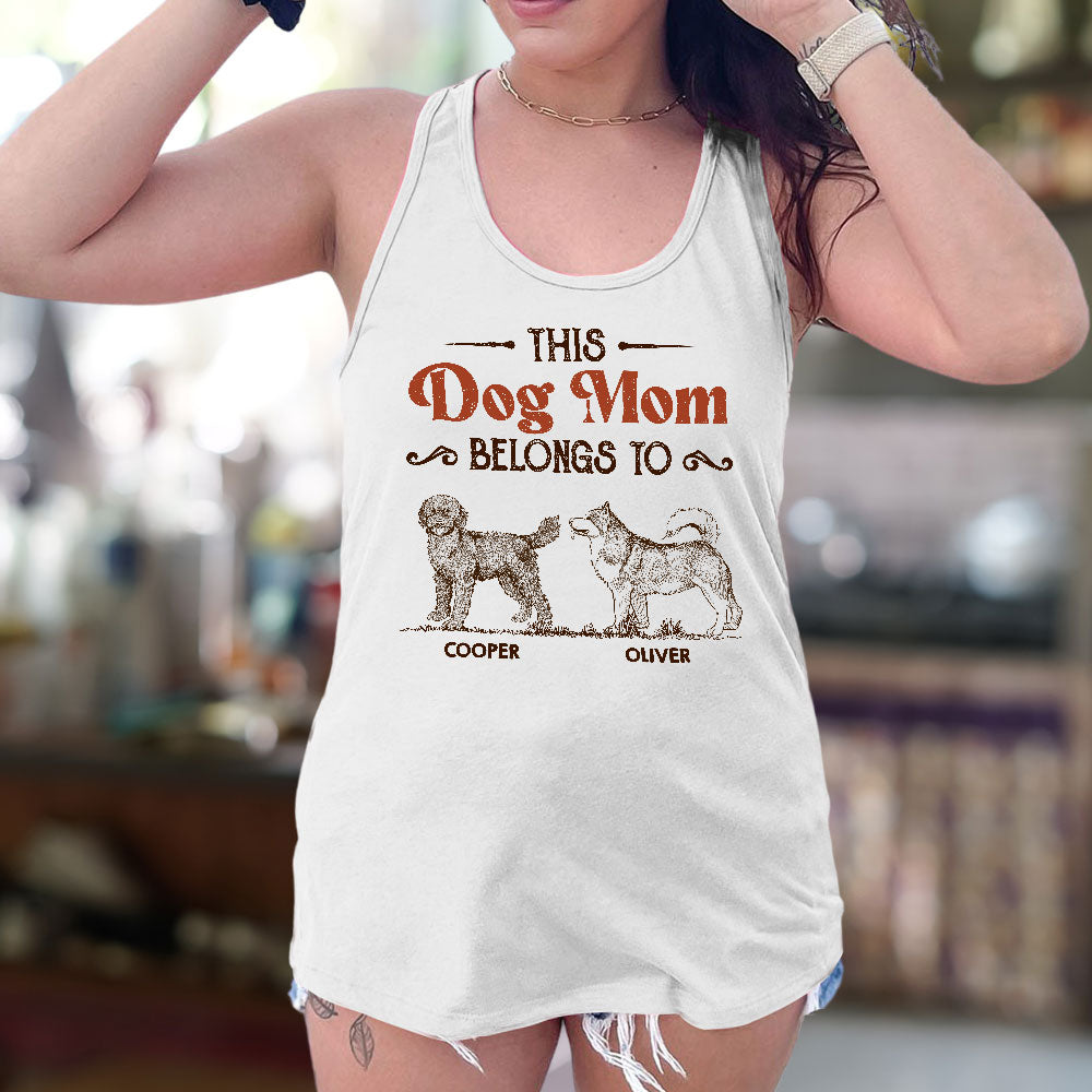 Unique Vintage Personalized Custom Women's Dog Walking Summer Racerback Tank Shirt