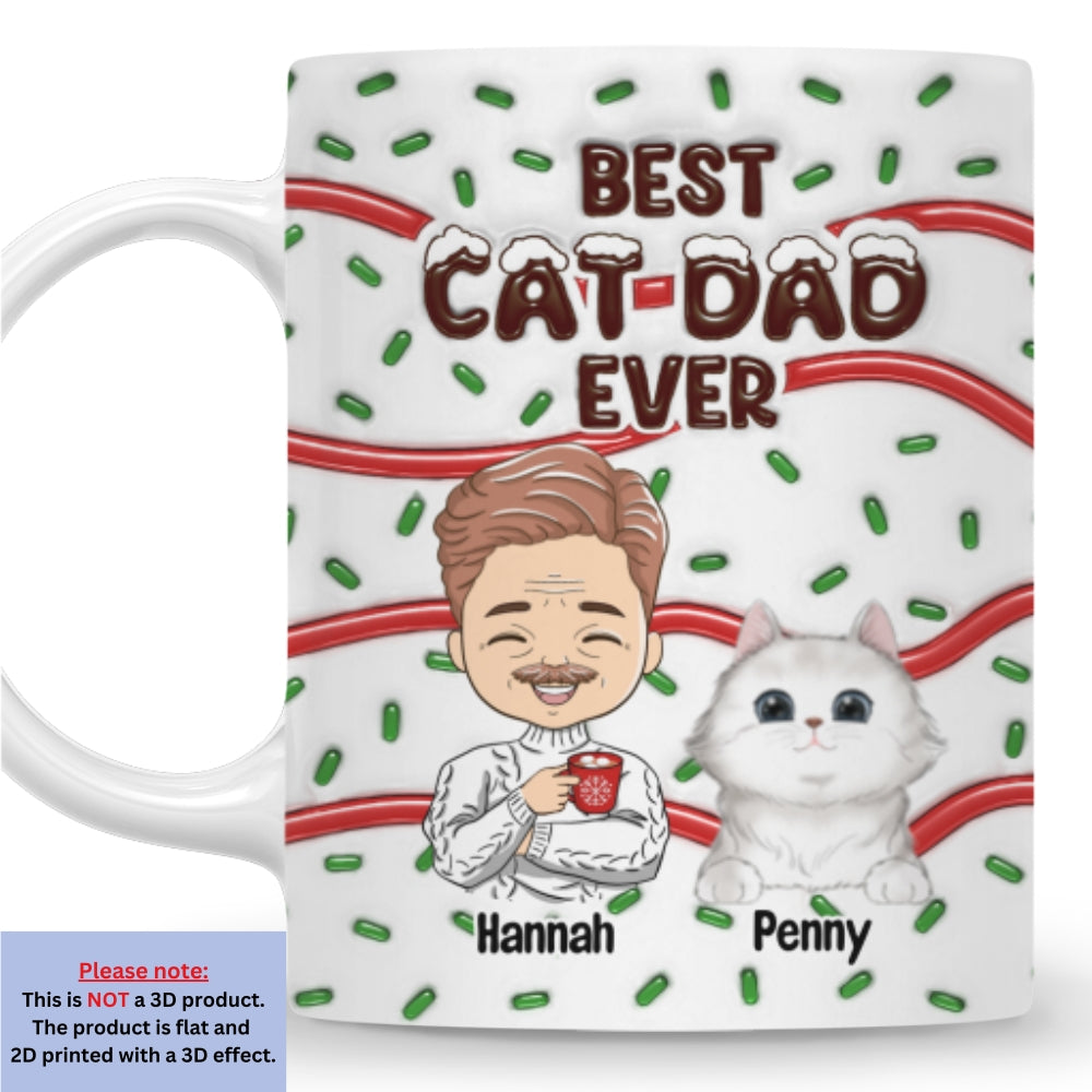 Best Dog and Cat Lover Mom Dad - Personalized Custom 3D Inflated Effect 11oz and 15oz Ceramic Mug