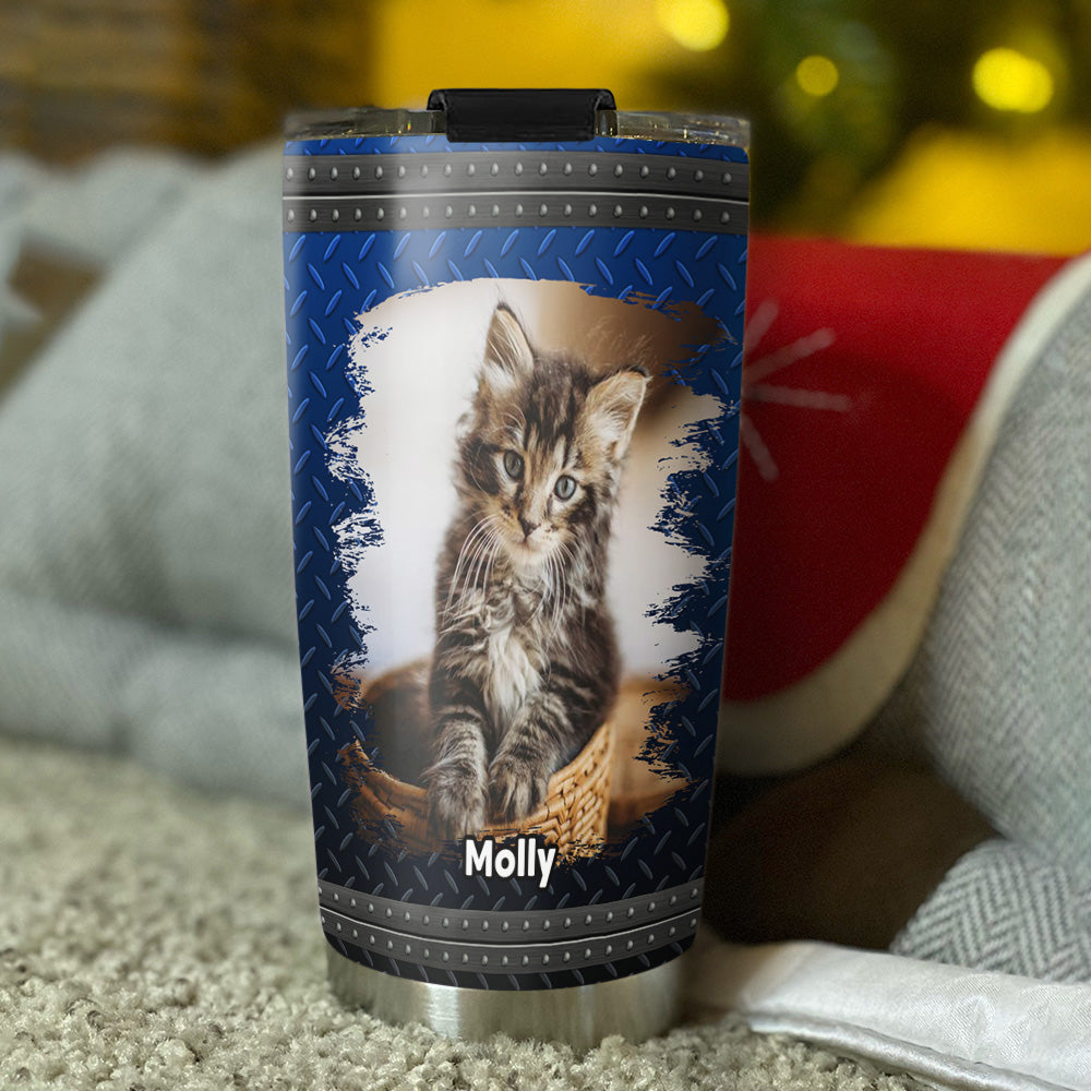 Super Sexy Cat Dad Personalized Custom Photo Tumbler - 20oz High - Quality Stainless Steel