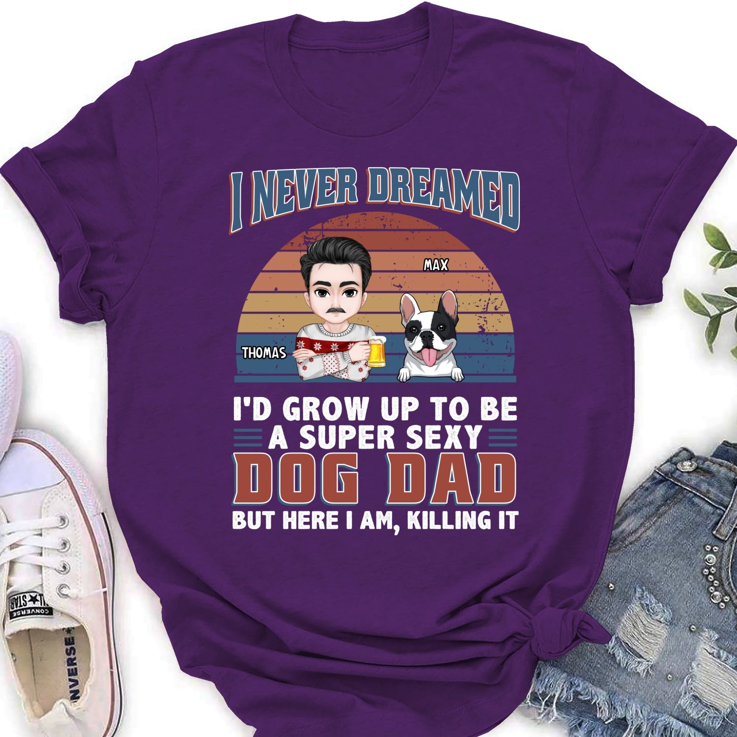 Super Sexy Personalized Custom Women's Dog Dad Mom T-shirt - A Perfect Gift for Pet Lovers