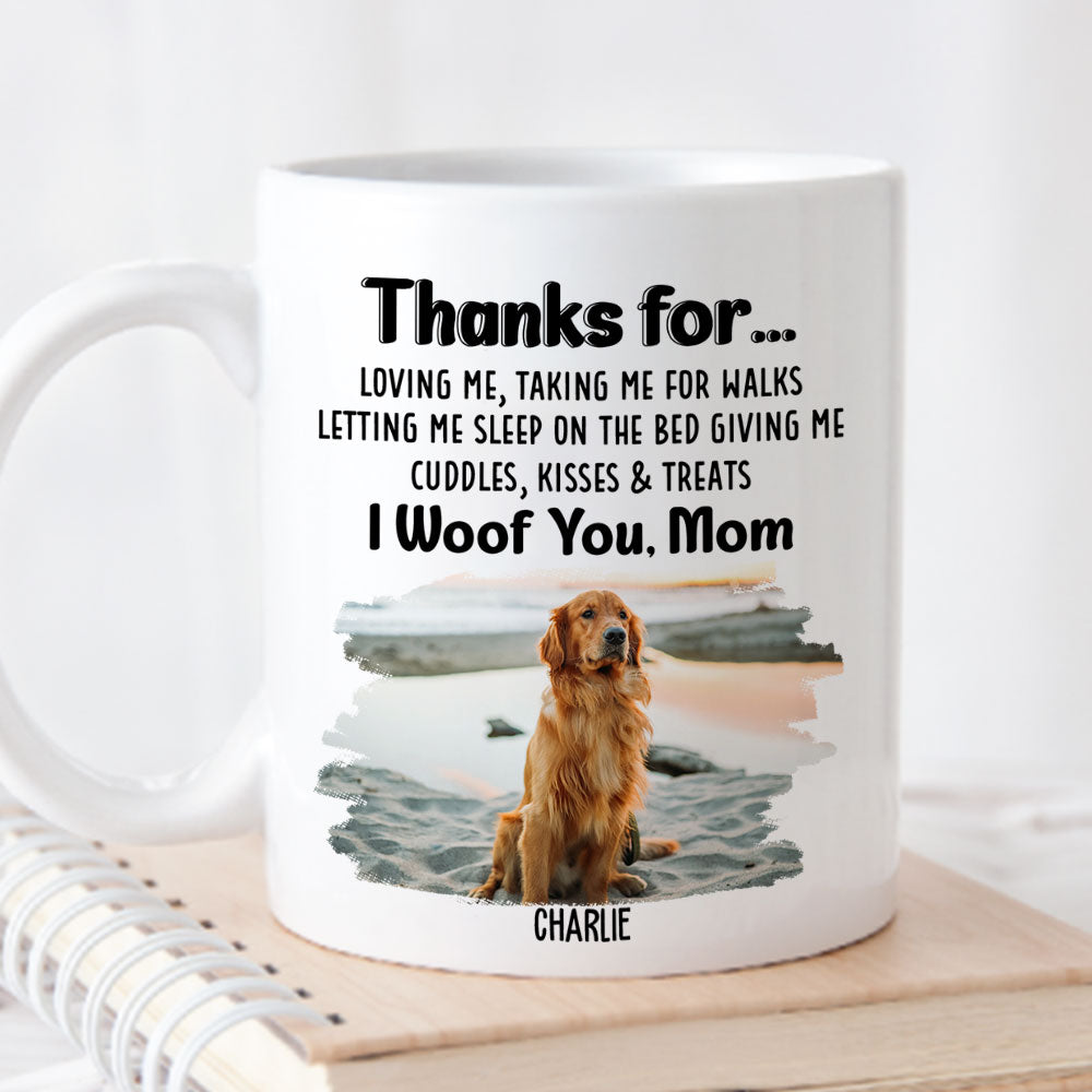 Thankful To Dad - Personalized Custom 11oz/15oz Coffee Mug for Pet Lovers
