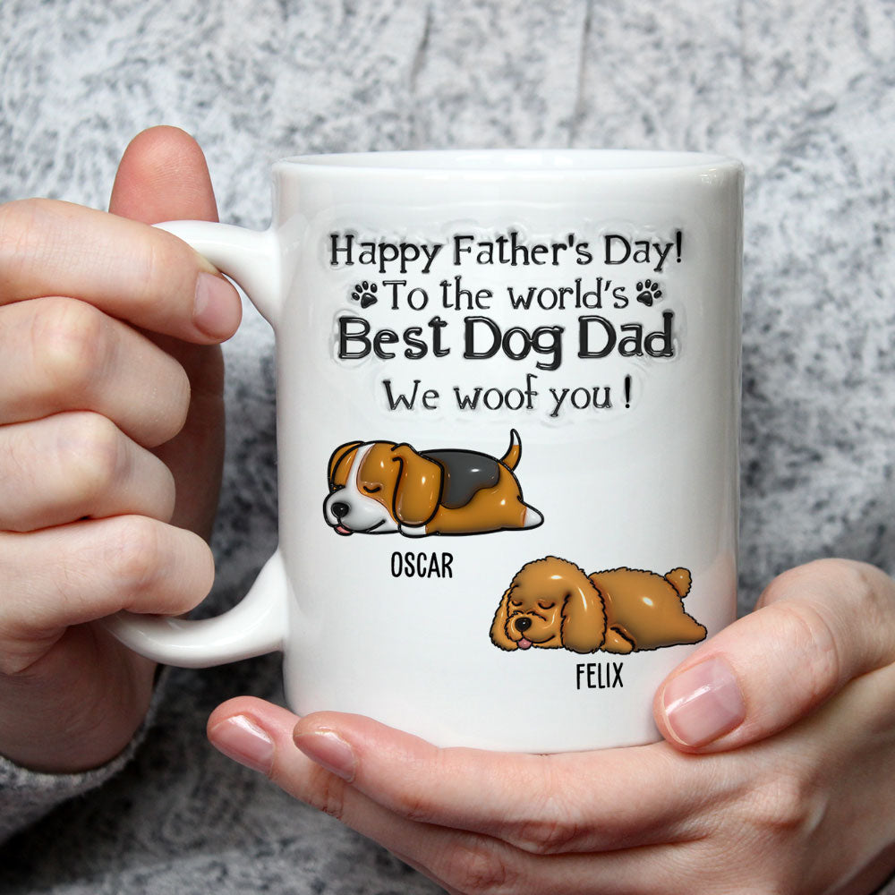 My Best Dog Dad - Personalized Custom 3D Inflated Effect Ceramic Mug (11oz & 15oz)