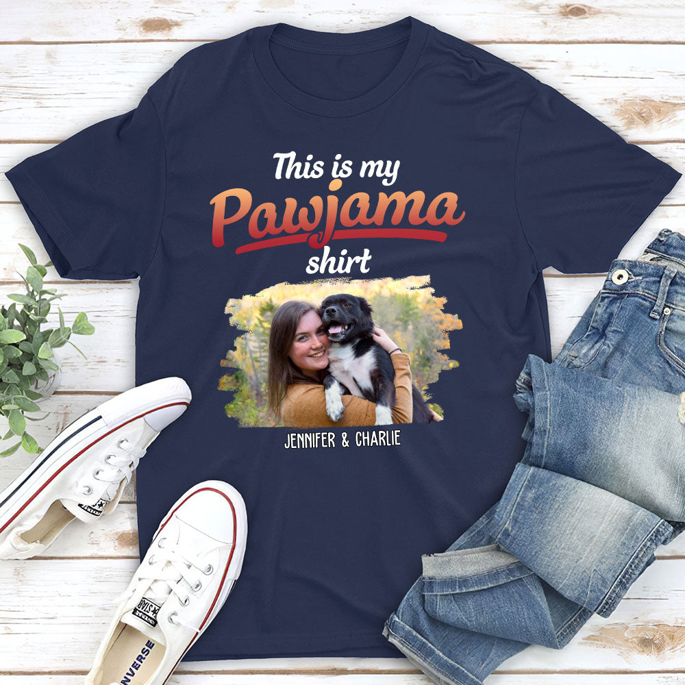 Personalized Custom Unisex Pajama T-shirt with Pet Photo - 5.3 oz, Perfect Gift for Pet Lovers