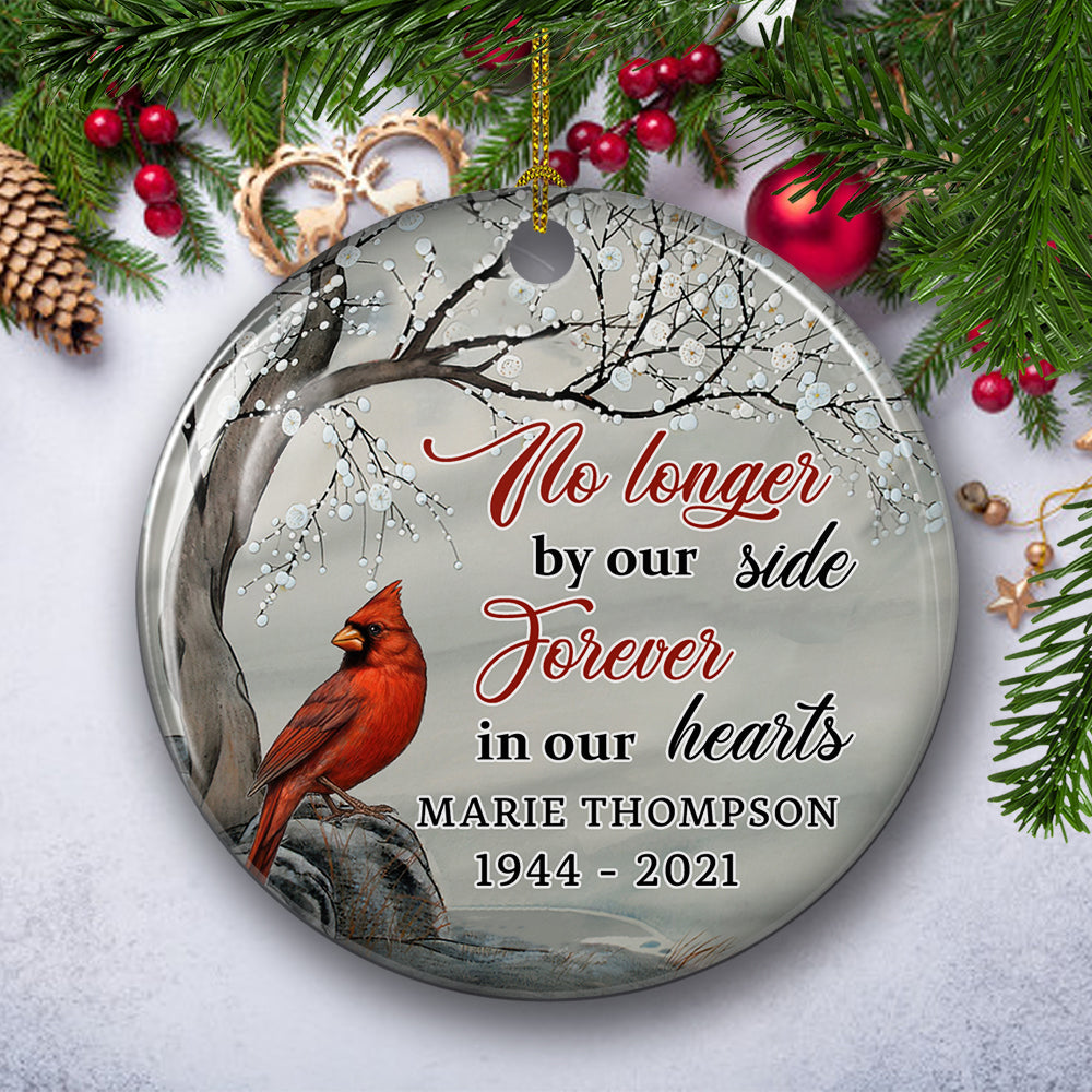 You're Never Gone From My Heart - Personalized Custom Circle Ceramic Ornament for Meaningful Gifting