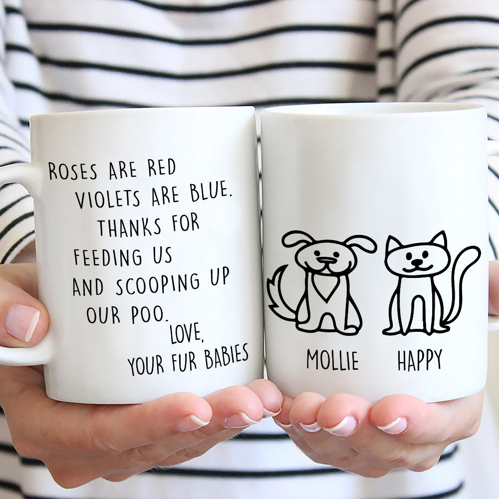 Personalized Custom Thank You For Scooping My Poo Ver Pet Coffee Mug - 11oz & 15oz Options