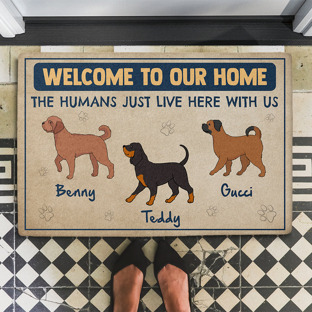 Welcome To Dog House - Personalized Custom Doormat with Your Dog's Picture in 24' x 16' and 30' x 18' Sizes