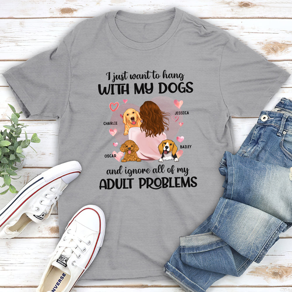 Hang With My Dog - Personalized Custom Unisex Heavy Cotton T-shirt for Pet Lovers