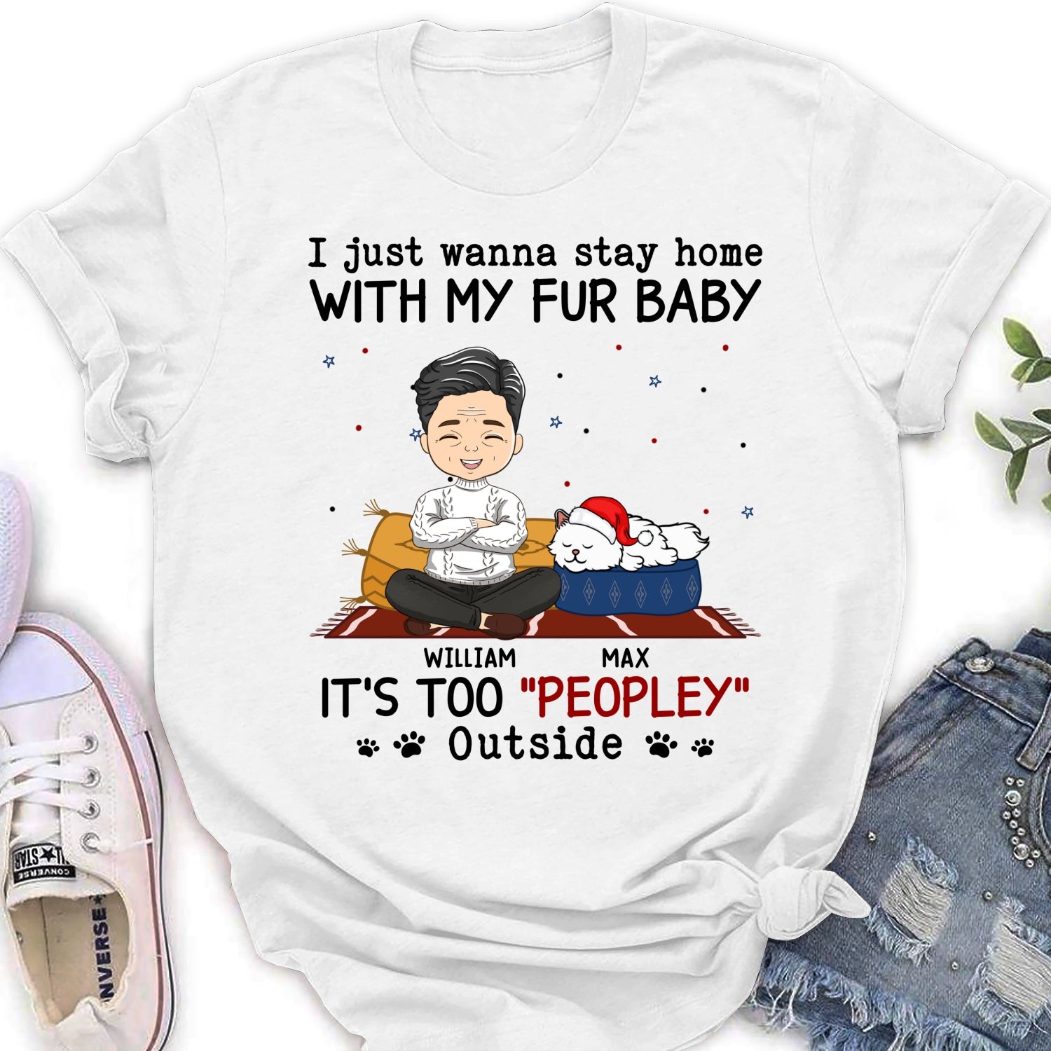 It Is Too Peopley Outside Ver Pet - Personalized Custom Women's T-shirt: Perfect Gift for Pet Lovers