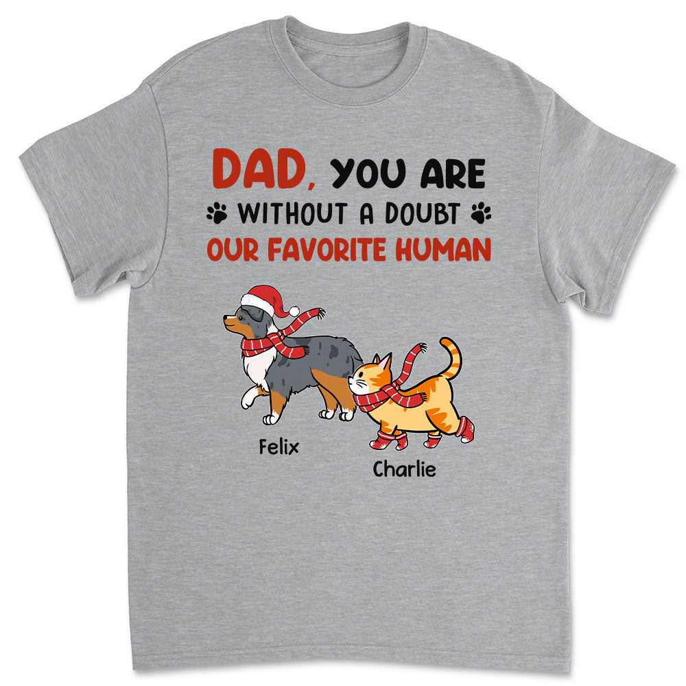 Favorite Dad Mom No Doubt - Personalized Custom Unisex 5.3 oz T-shirt for Pet Lovers