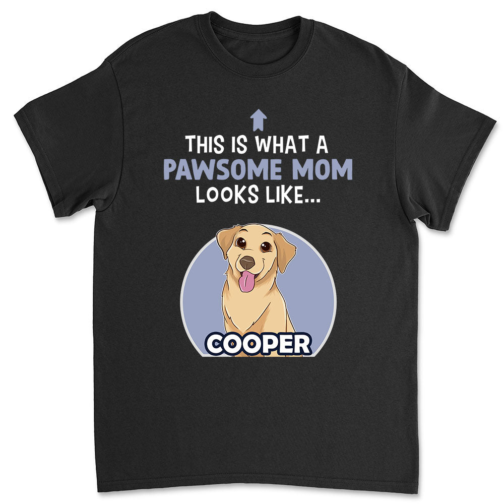 Pawsome Mom/Dad - Personalized Custom Unisex Cotton Blend T-shirt for Pet Lovers