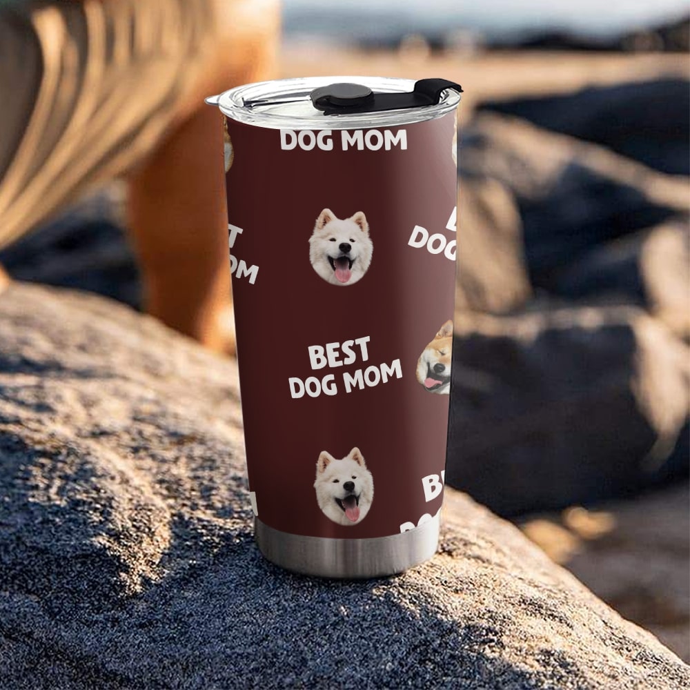 Best Mom Dad Pet Face - Personalized Custom 20oz Stainless Steel Tumbler with Double-Walled Vacuum Insulation