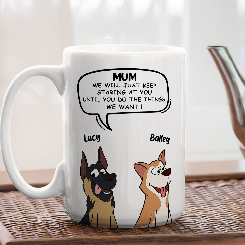 Staring At You - Personalized Custom 11oz White Ceramic Coffee Mug for Pet Lovers