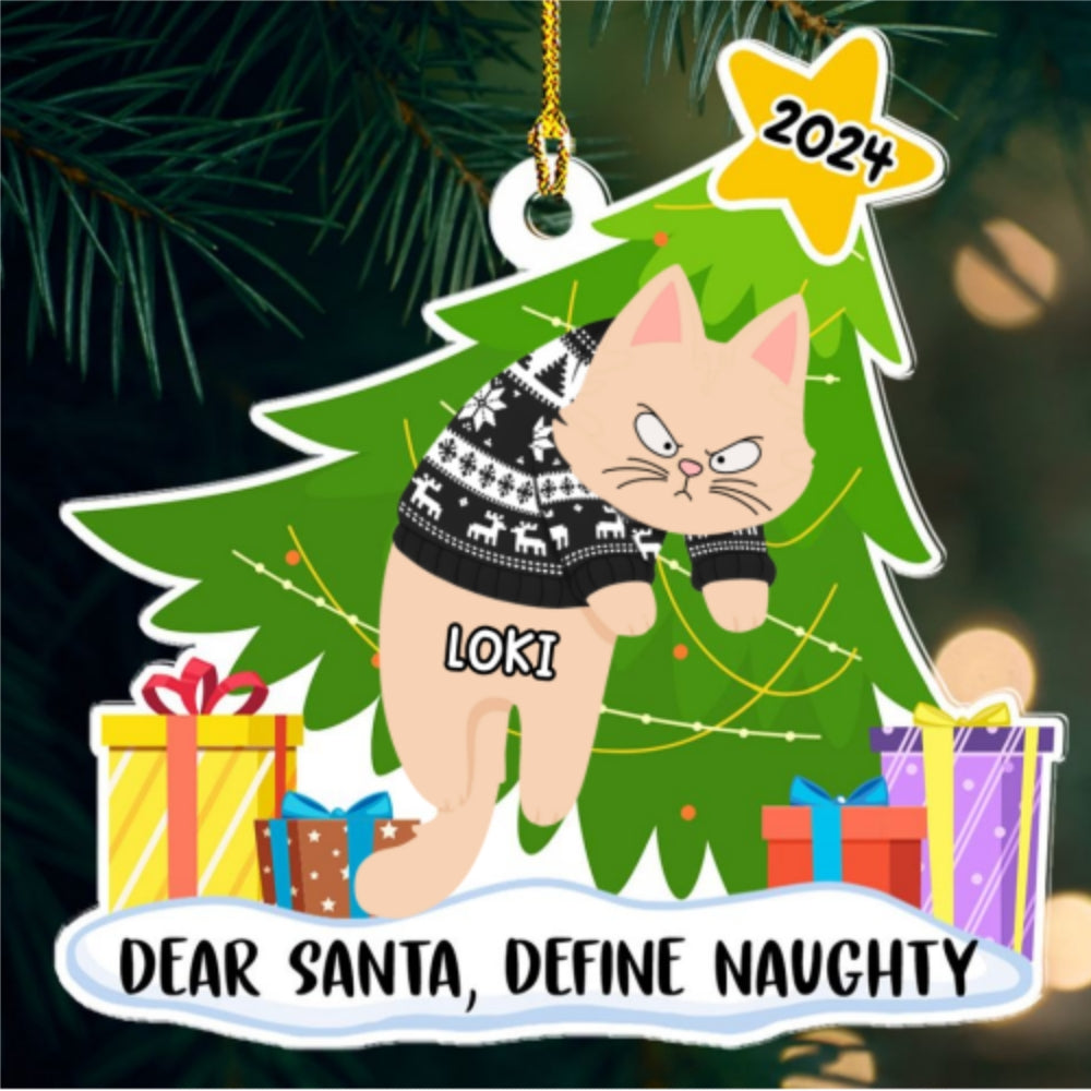 Dear Santa, Define Naughty - Exclusive Personalized Custom Acrylic Christmas Ornament